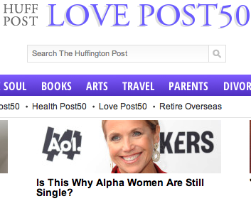 Huffington Post Website Image of Katie Couric Article