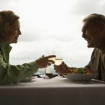 mature couple on a date at a restaurant